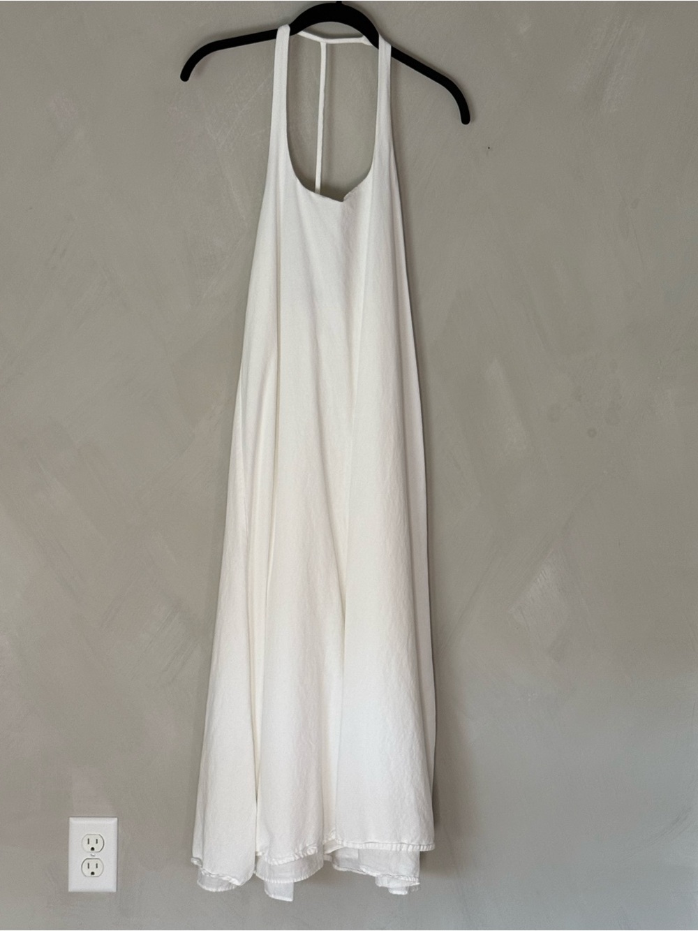 Zara White Halter Trapeze Maxi Dress - Classic Summer Silhouette
